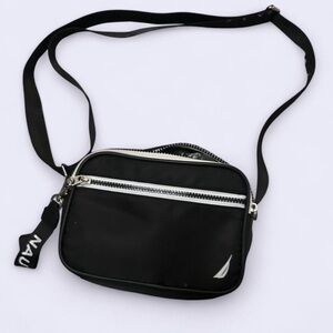 Nautica Black Belt Bag with Adjustable Straps and Zipper Closures
